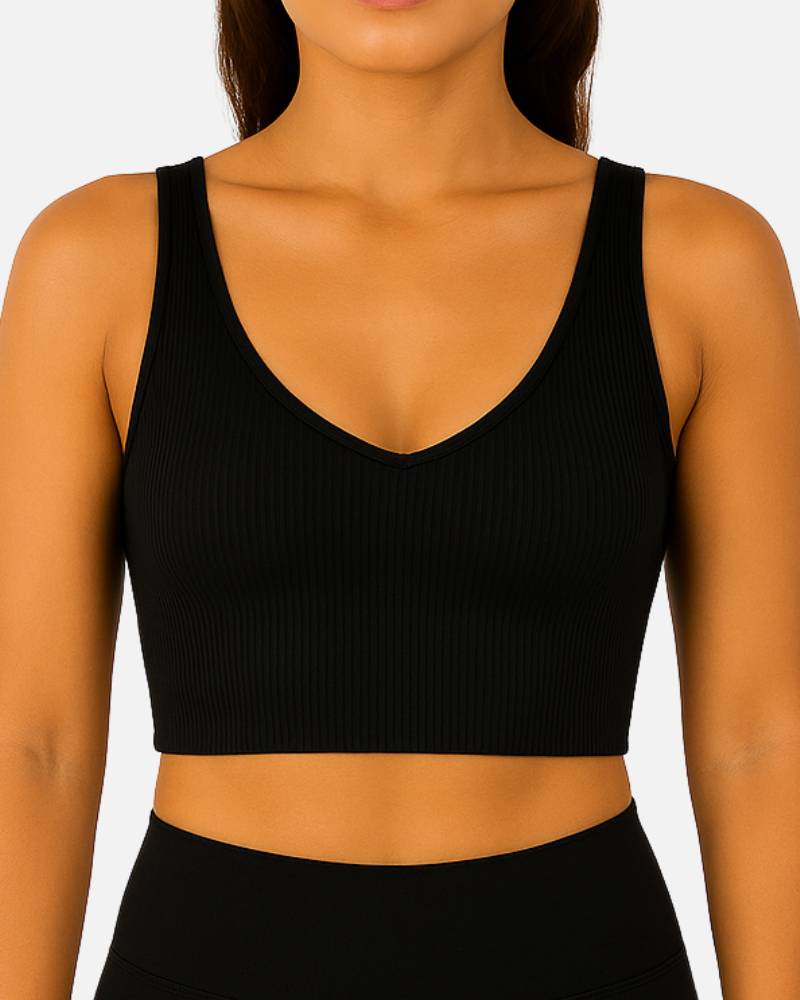 Top com Decote Arredondado Costas Abertas Boobs Preto
